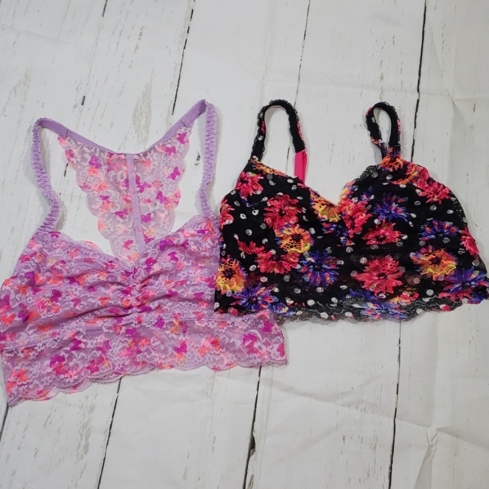 TWO PINK Victoria's Secret bralettes Small